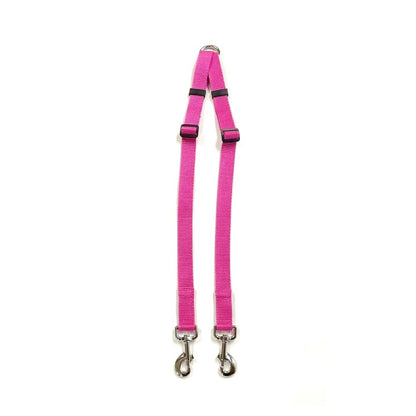 25mm Adjustable 2 Way Coupler Splitter Dog Leads Leash Strong Durable Webbing In 19 Various Colours