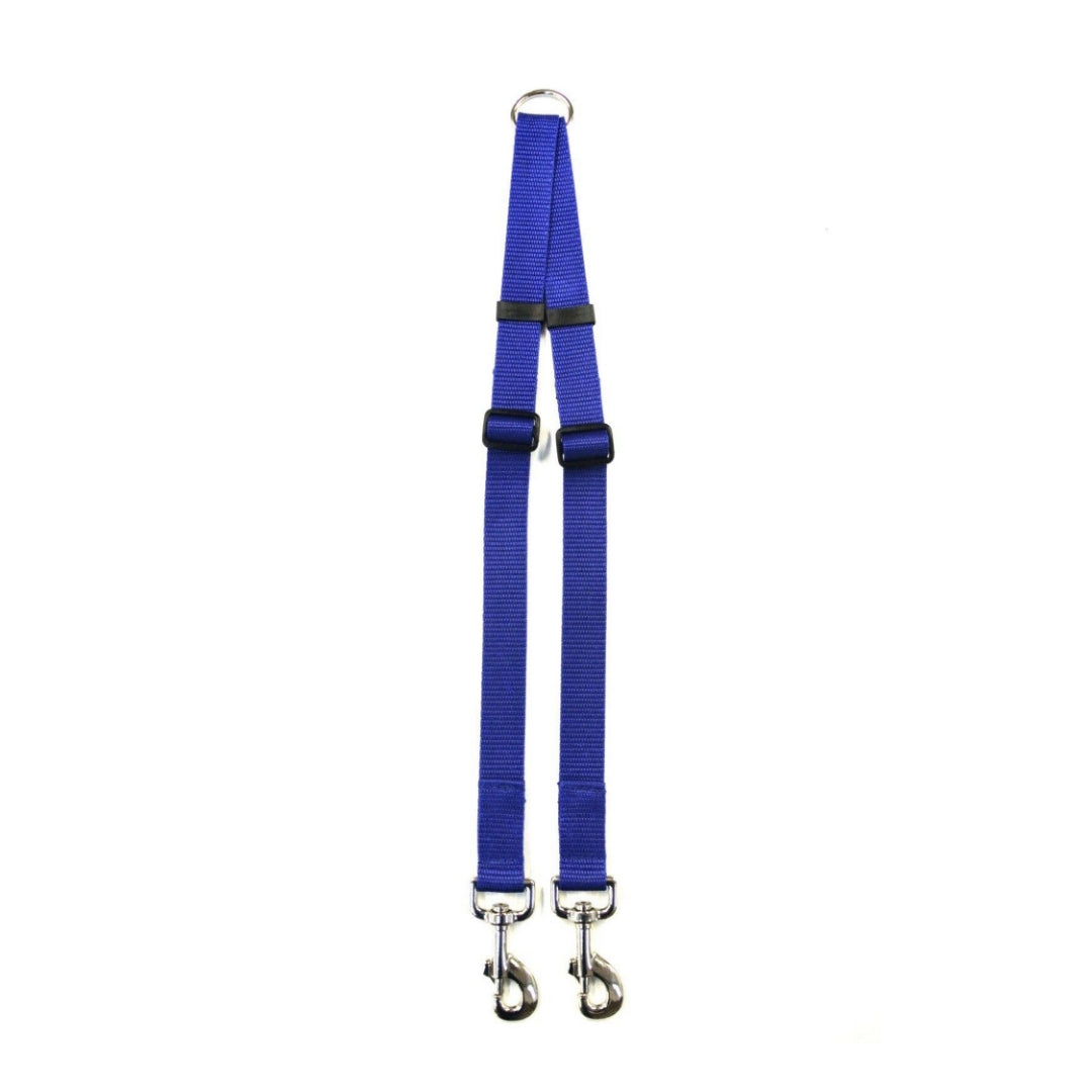 25mm Adjustable 2 Way Coupler Splitter Dog Leads Leash Strong Durable Webbing In 19 Various Colours