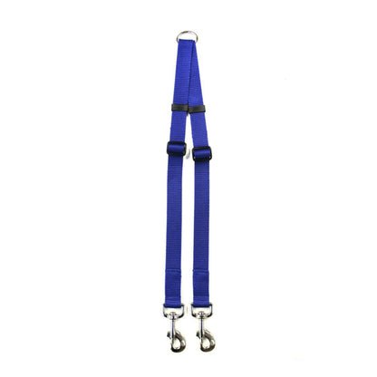 25mm Adjustable 2 Way Coupler Splitter Dog Leads Leash Strong Durable Webbing In 19 Various Colours