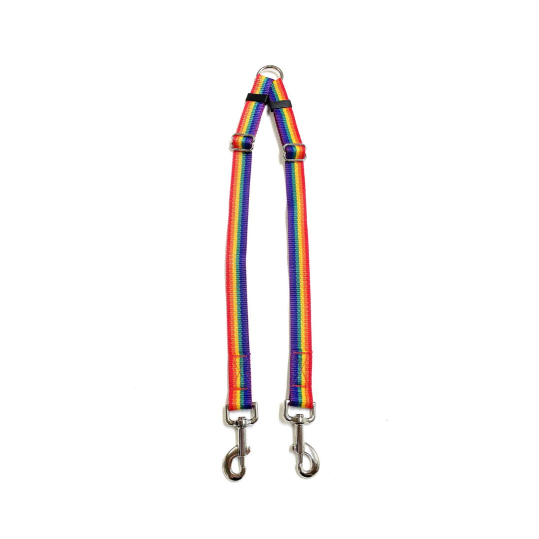 25mm Adjustable 2 Way Coupler Splitter Dog Leads Leash Strong Durable Webbing In 19 Various Colours