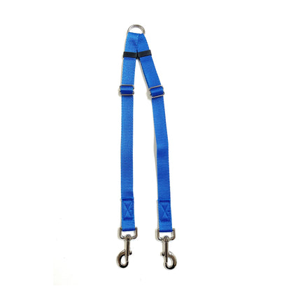 25mm Adjustable 2 Way Coupler Splitter Dog Leads Leash Strong Durable Webbing In 19 Various Colours