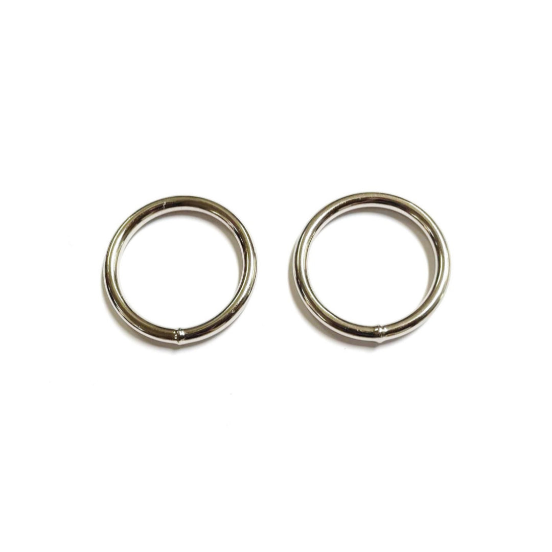 32mm Welded O-Ring Metal Nickel Plated 4mm Thick Circle Rings Webbing Bags Straps