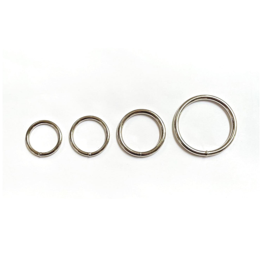 32mm Welded O-Ring Metal Nickel Plated 4mm Thick Circle Rings Webbing Bags Straps