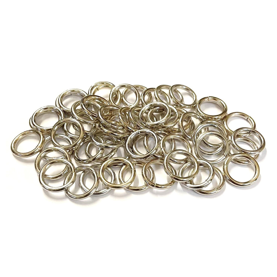 20mm Welded O-Ring Metal Nickel Plated 4mm Thick Circle Rings Webbing Bags Straps x 2 - x100