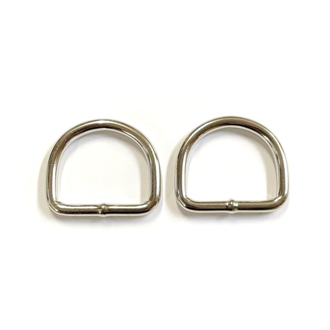 Nickel Plated Welded Gear D-Rings 25mm 32mm 38mm 50mm Wide 5/6mm Thick For Webbing Straps Handles Leather Bags