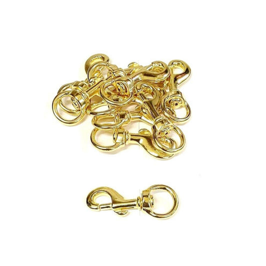Solid Brass Round Eye Heavy Duty Trigger Clips 6mm - 32mm For Dog Leads Horse