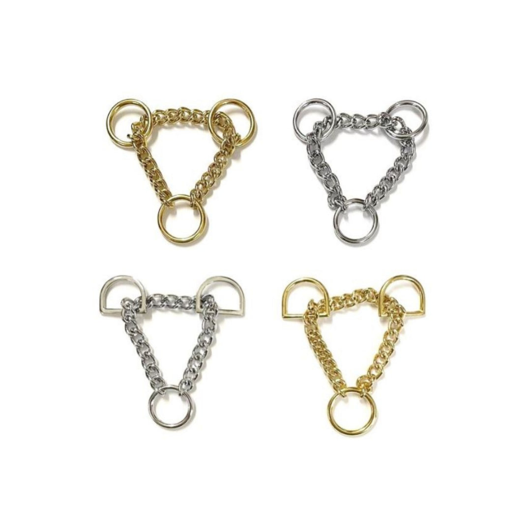 Half Check Chains For Dog Collars In Solid Brass or Chrome Plated In Various Sizes