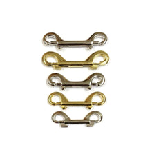 Load image into Gallery viewer, Double Ended Trigger Clips Hooks Solid Brass Brass Plated Nickel Plated