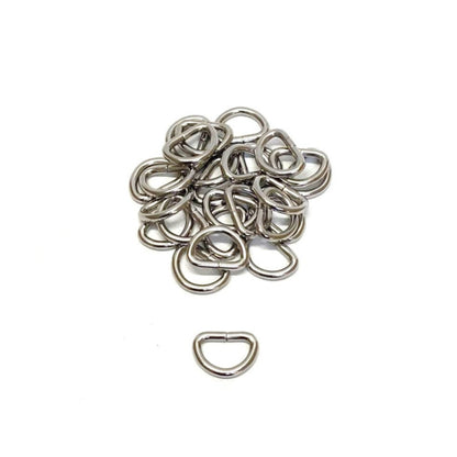 20mm Welded D-Rings 4mm Thick Nickel Plated For Bags Straps Dog Leads Crafts