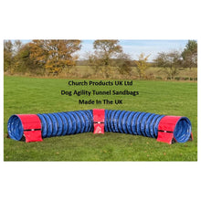 Load image into Gallery viewer, Dog Agility Tunnel Sandbag Adjustable 60cm - 80cm Diameter Tunnels Indoor Outdoor UV PVC Various Colours 300mm Material Width Connects Underneath