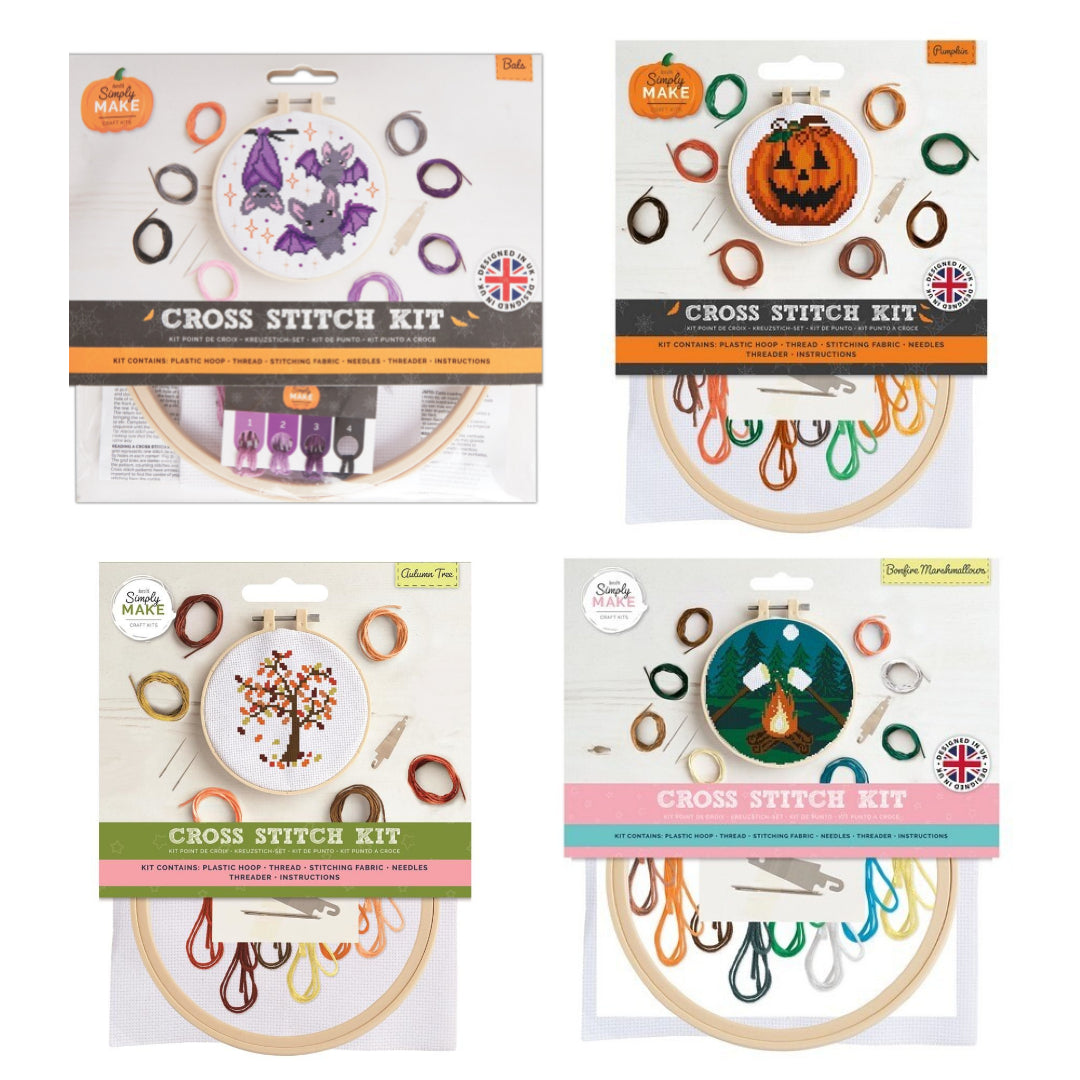 Autumn Halloween Cross Stitch Kit Sewing Craft 13 Designs Docrafts Simply Make