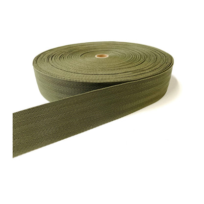 50mm Herringbone Webbing In Olive Green 1m 2m 5m 10m 25m 50m Bags Straps Craft