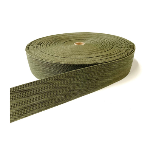 50mm Herringbone Webbing In Olive Green 1m 2m 5m 10m 25m 50m Bags Straps Craft