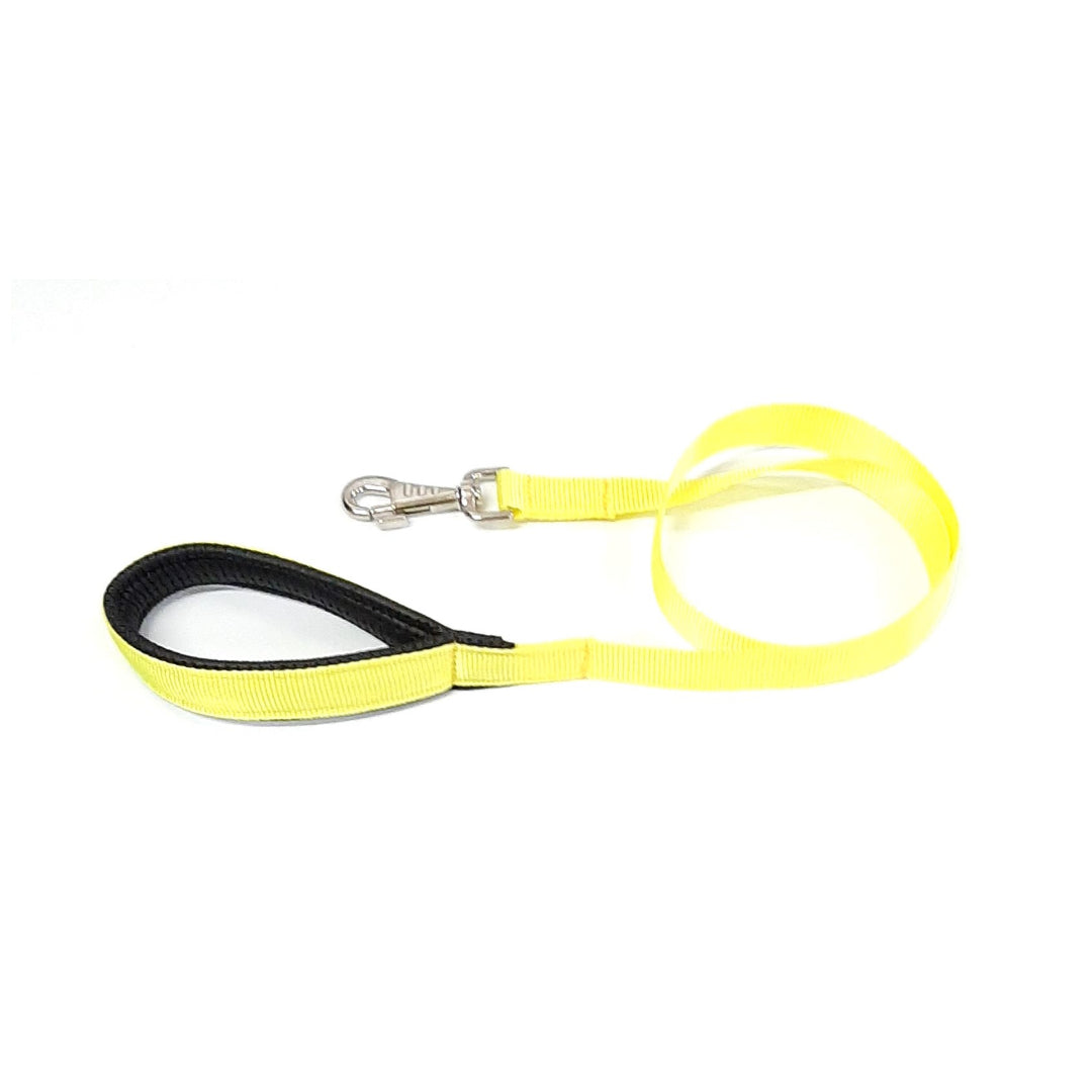 Short Dog Lead Padded Handle 45" 76" Leash Strong 25mm H/D Webbing 21 Colours