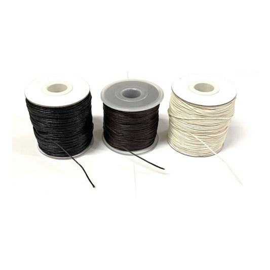 1mm Thonging Waxed Cord For Jewellery Bracelets Necklaces In 3 Colours And Various Lengths