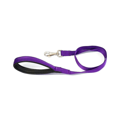 Short Dog Lead Padded Handle 45" 76" Leash Strong 25mm H/D Webbing 21 Colours