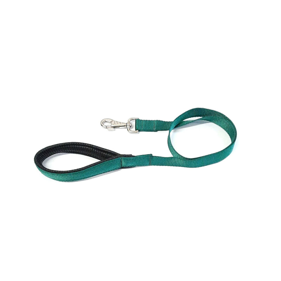 Short Dog Lead Padded Handle 45" 76" Leash Strong 25mm H/D Webbing 21 Colours