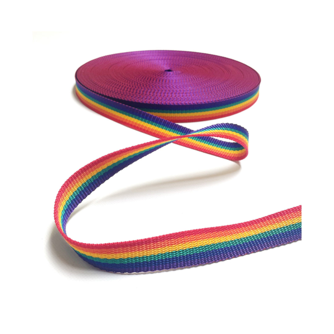 25mm Polypropylene Webbing Pride / Rainbow 1m - 50 Metres Sewing Bags Straps