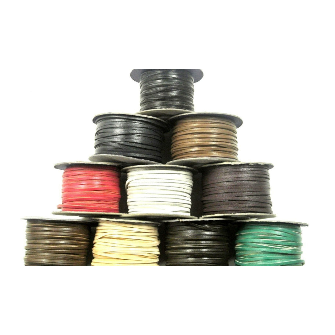3mm Flat Genuine Leather Thonging Strip Laces Cord Various Colours And Lengths