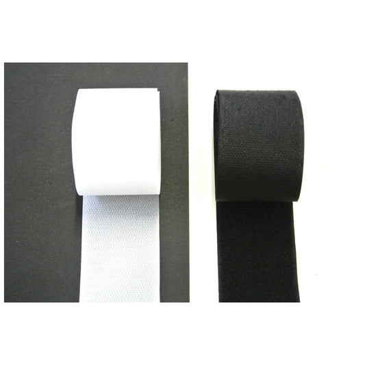 Sew On Hook And Loop Tape White Black 25 Metre Rolls In 16mm 20mm 25mm 38mm 50mm 100mm