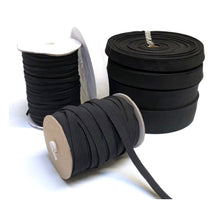 Load image into Gallery viewer, Flat Corded Elastic In Black For Sewing and Crafts In Various Widths and Lengths