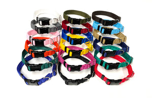 Adjustable Dog Collars 25mm Cushion Webbing In Various Colours And Sizes Small Medium Large