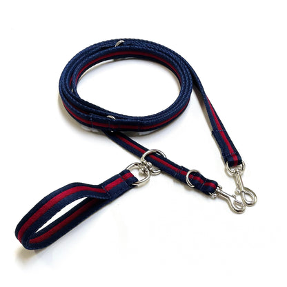 Double Ended Dog Lead With Sliding Swivel Handle Set In 25mm Air Webbing