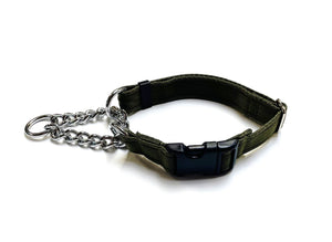 Half Check Chain Dog Collars Adjustable 25mm Wide Cushion Webbing Large X-Large