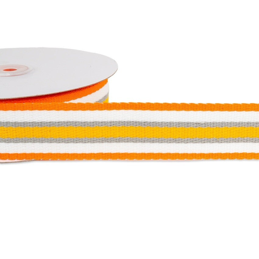 38mm Striped Webbing Multi Coloured 1 Metre - 10 Metres In Various Colours
