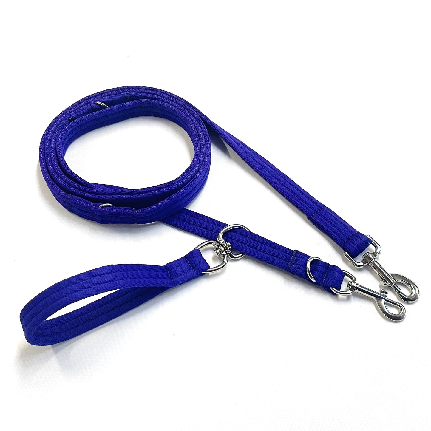 Double Ended Dog Lead With Sliding Swivel Handle Set In 25mm Air Webbing