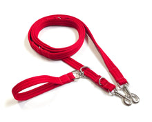 Load image into Gallery viewer, Double Ended Dog Lead With Sliding Swivel Handle Set In 20mm Air Webbing