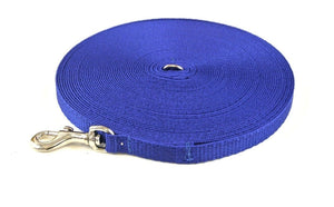 Puppy Dog Training Leads In 18 Colours 13mm Webbing 30ft - 100ft Long Leash