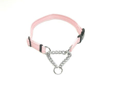Load image into Gallery viewer, Half Check Chain Dog Collars Small Large 20mm Adjustable With Chrome Plated Chain In Various Colours
