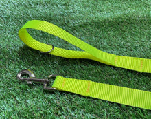 Load image into Gallery viewer, Dog Leads In 25mm Fluorescent Yellow Webbing Training Leash Long Line Short Close Control In Various Lengths