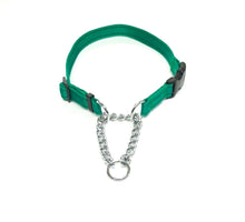 Load image into Gallery viewer, Half Check Chain Dog Collars Small Large 20mm Adjustable With Chrome Plated Chain In Various Colours