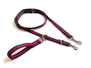 Double Ended Dog Lead With Sliding Swivel Handle Set In 25mm Air Webbing