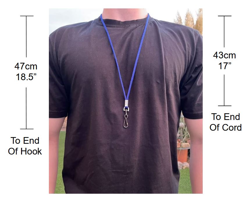 Lanyards 45cm Long Non-Breakaway 4mm Polyester Cord Swivel Hook For ID Badges Dog Training Whistles