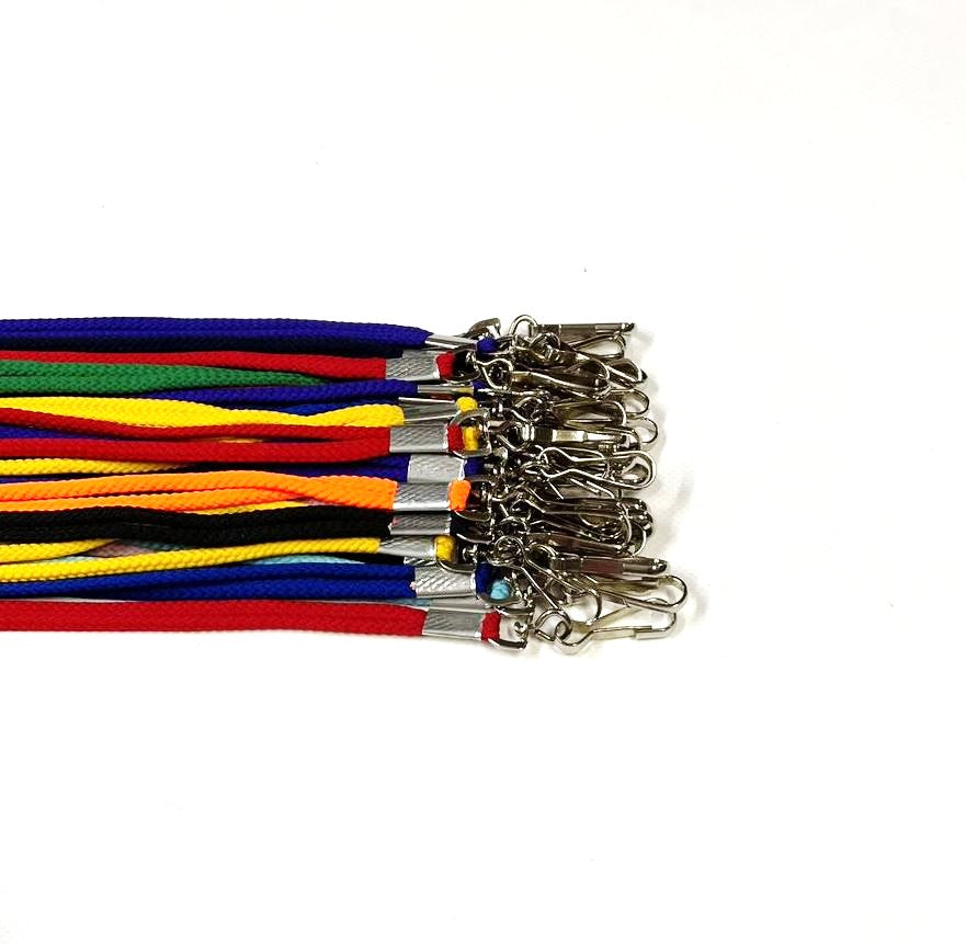 Lanyards 45cm Long Non-Breakaway 4mm Polyester Cord Swivel Hook For ID Badges Dog Training Whistles