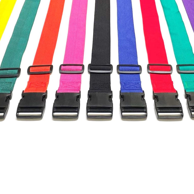 Tie Down Straps Plastic Side Release Buckle 50mm V-Twill Webbing 17 Colours Luggage Storage 1m - 5m Long