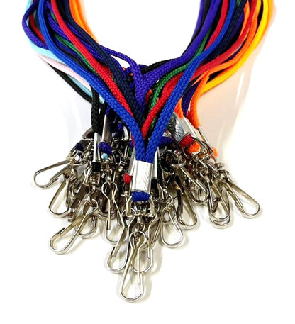 Lanyards 45cm Long Non-Breakaway 4mm Polyester Cord Swivel Hook For ID Badges Dog Training Whistles