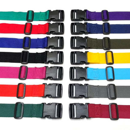 Tie Down Straps Plastic Side Release Buckle 50mm V-Twill Webbing 17 Colours Luggage Storage 1m - 5m Long