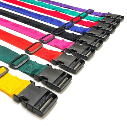 Tie Down Straps Plastic Side Release Buckle 50mm V-Twill Webbing 17 Colours Luggage Storage 1m - 5m Long
