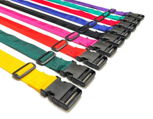 Load image into Gallery viewer, Tie Down Straps Plastic Side Release Buckle 50mm V-Twill Webbing 17 Colours Luggage Storage 1m - 5m Long