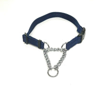 Load image into Gallery viewer, Half Check Chain Dog Collars Small Large 20mm Adjustable With Chrome Plated Chain In Various Colours