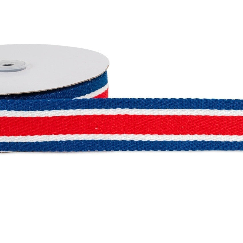 38mm Striped Webbing Multi Coloured 1 Metre - 10 Metres In Various Colours