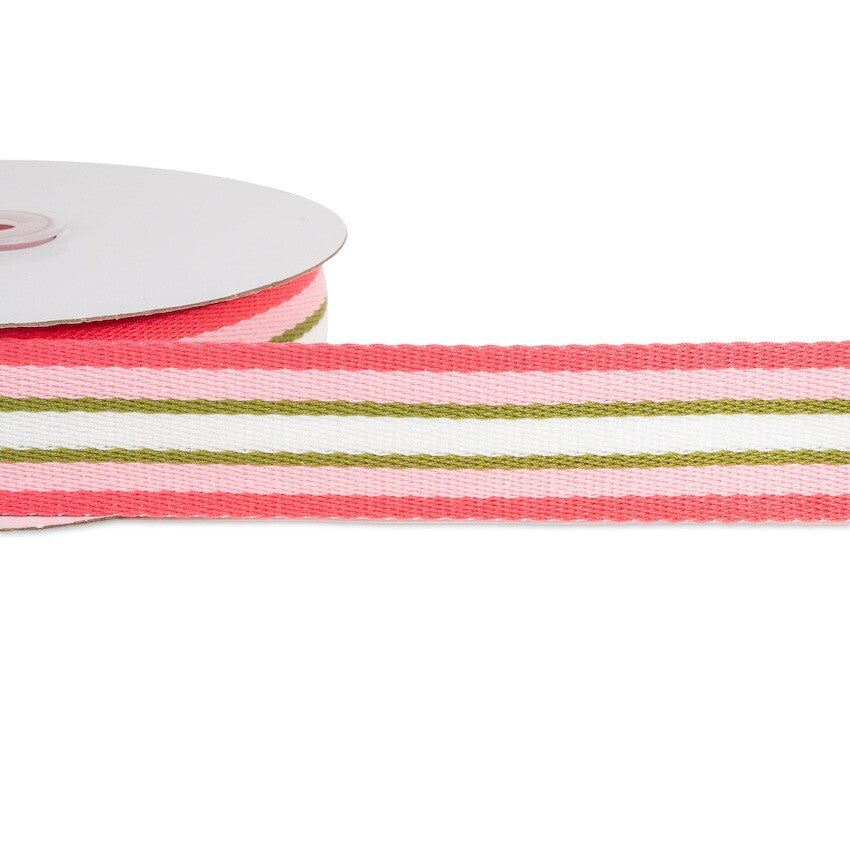 38mm Striped Webbing Multi Coloured 1 Metre - 10 Metres In Various Colours