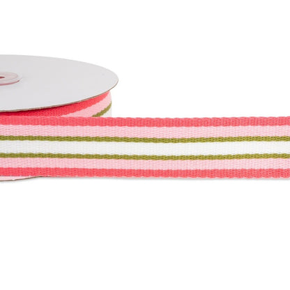 38mm Striped Webbing Multi Coloured 1 Metre - 10 Metres In Various Colours