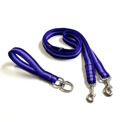 Double Ended Dog Lead With Sliding Swivel Handle Set In 25mm Air Webbing