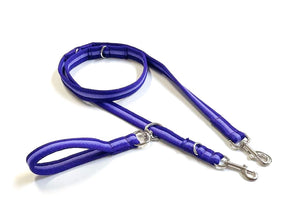 Double Ended Dog Lead With Sliding Swivel Handle Set In 25mm Air Webbing
