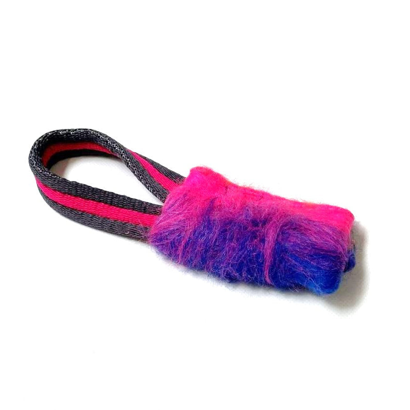 Dog Training Treat Bag Obedience Retrieve Furry Long Prey Dummy In Various Colours Small 4" x 2"